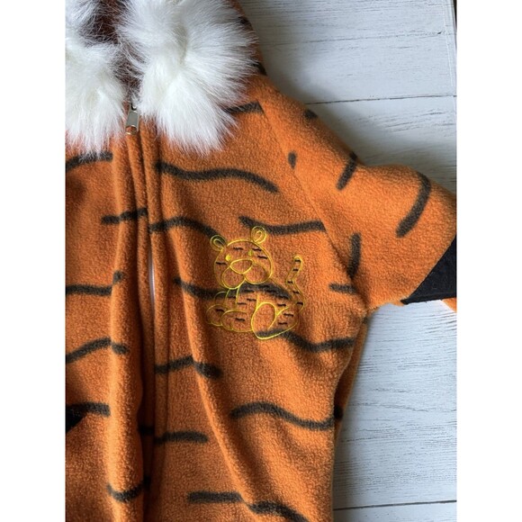 Plush Tiger Costume Sz 18-24 Mth, One Piece Zip-Up, With Hood & Tail - Picture 4 of 11